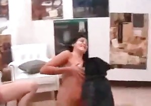 Lusty ladies are enjoying their doggy