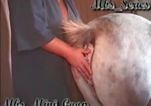 Just stimulating asshole of a farm animal