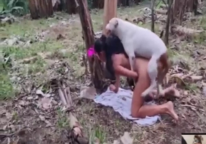 Hard bestiality sex in field, she tried to escape