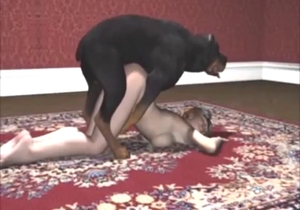 Toon slut banged by a black dog on all fours