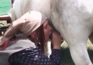 CFNM bestiality oral sex with a horny willy