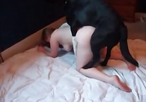 Dog fucker is enjoying her animal